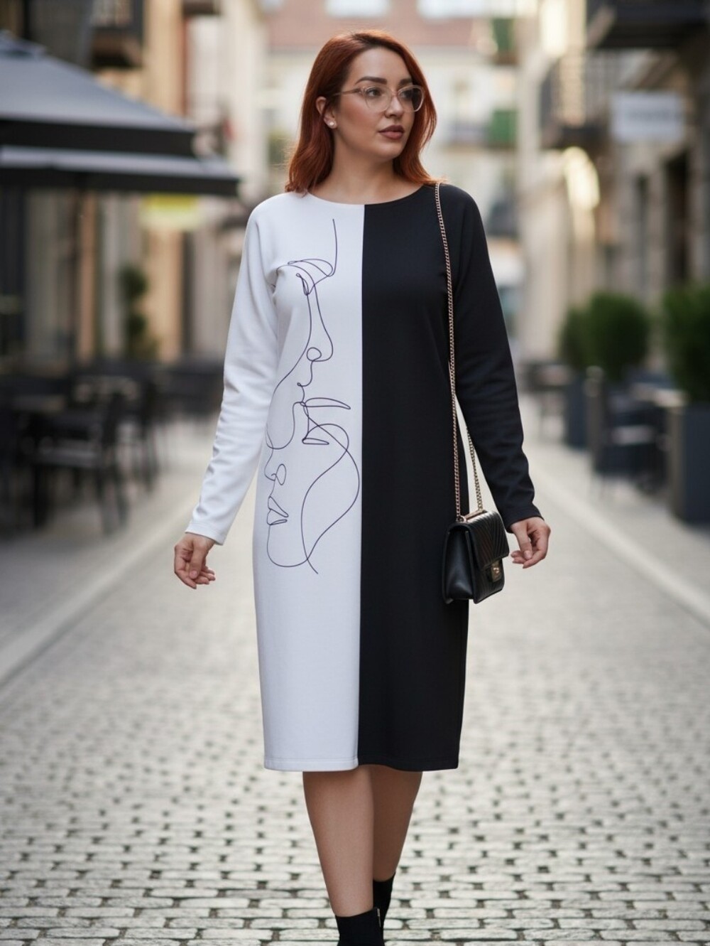 Abstract Elegance Line Art Dress